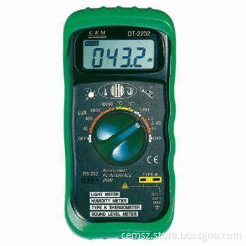 4-in-1 Multifunction Environment Meter with 4000 Count Digital LCD Display